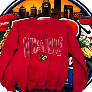 American Vintage Red Louisville Crewneck Sweatshirt